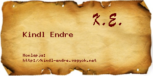 Kindl Endre névjegykártya